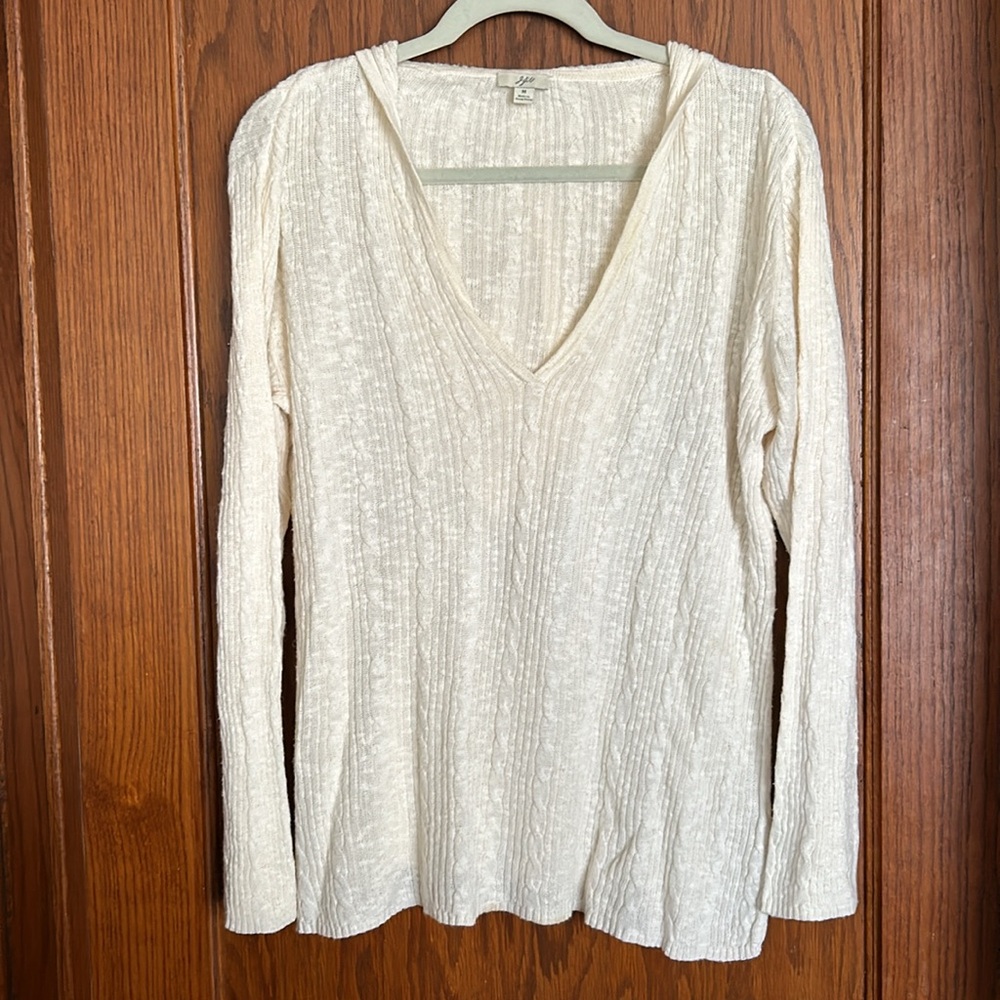 J Jill Hooded Summery V-neck Pullover